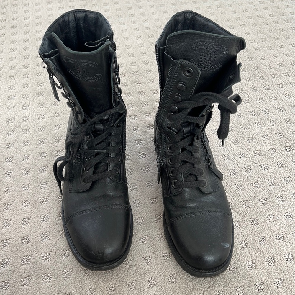 Chanel combat boot